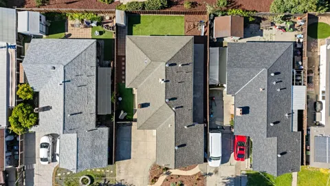 an aerial view of a house