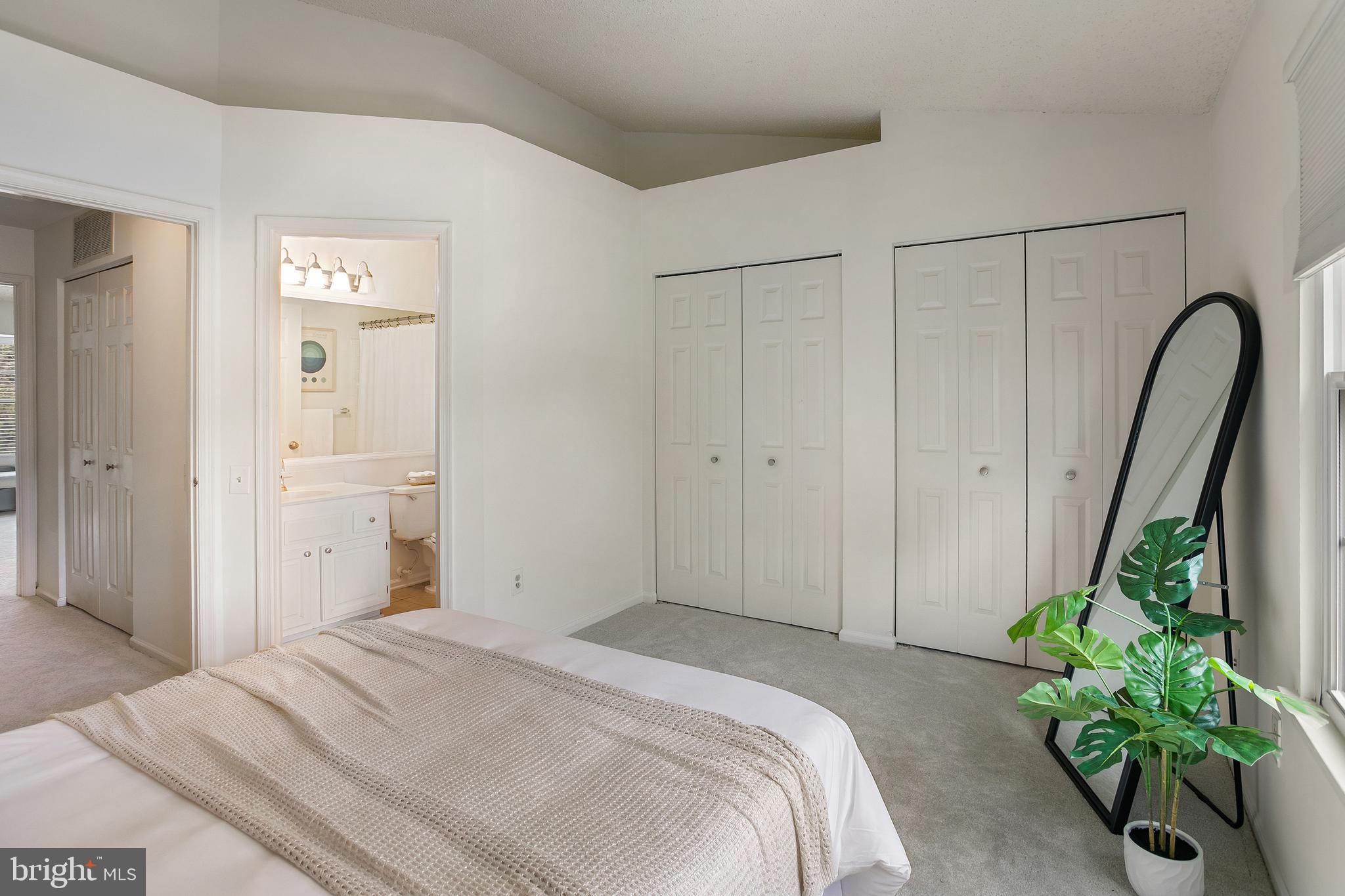 6542 Cypress Point Road Alexandria, VA 22312 - Photo 17 of 31 a bedroom with a bed and a potted plant