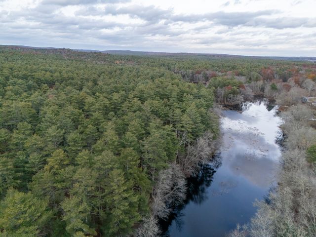 a view of a lake with lots of trees