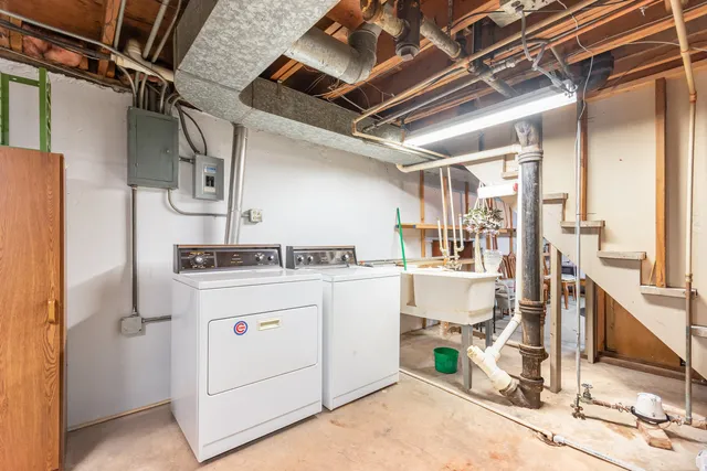 a living room with furniture