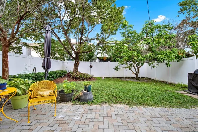 a backyard of a house with lots of green space