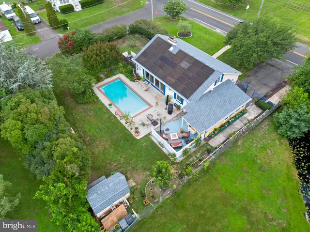 an aerial view of a house