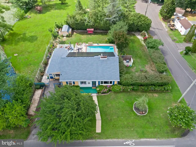 an aerial view of a house