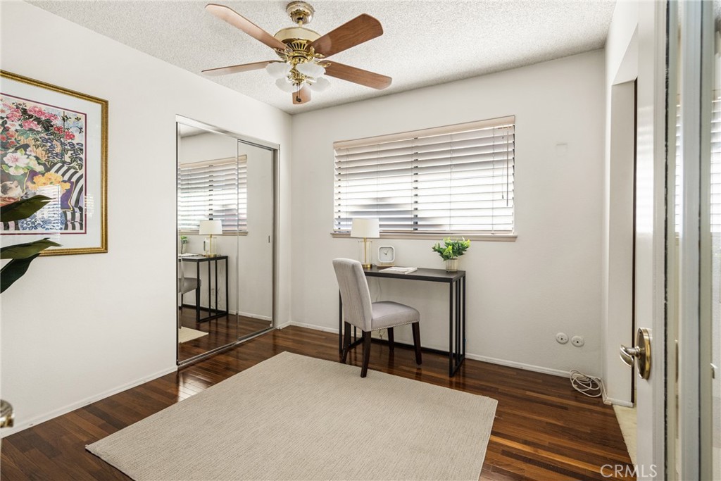2927 Treeview Place Fullerton, CA 92835 - Photo 43 of 62 a workspace with wooden floor and a window