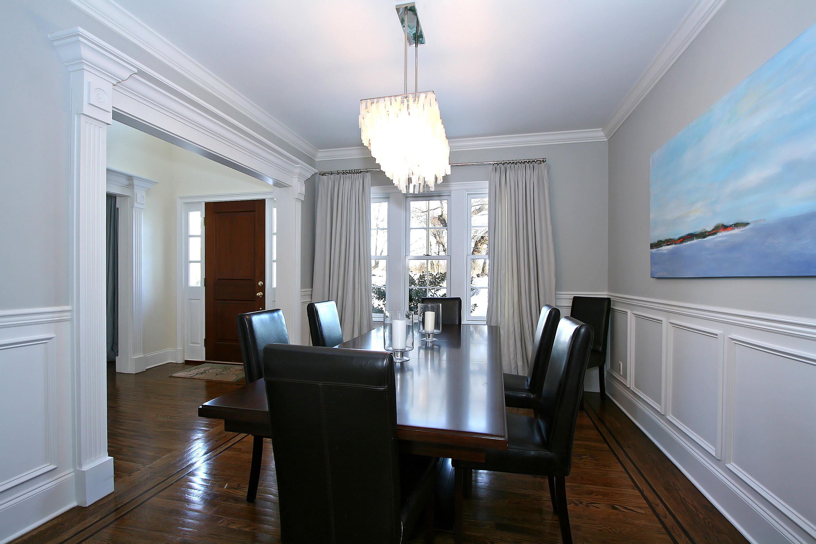 221 Hollow Tree Ridge Road Darien, CT 06820 - Photo 5 of 28 a view of a dining room with furniture and wooden floor