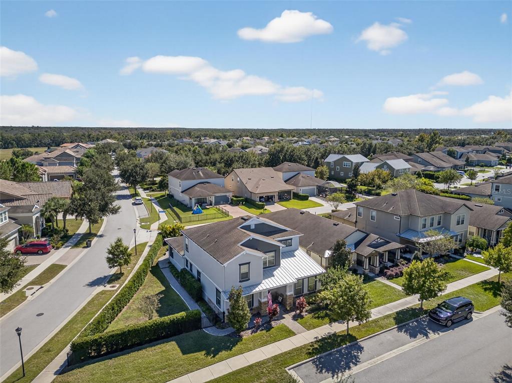 5706 Esker Falls Lane Lithia, FL 33547 - Photo 58 of 76 an aerial view of residential houses with outdoor space