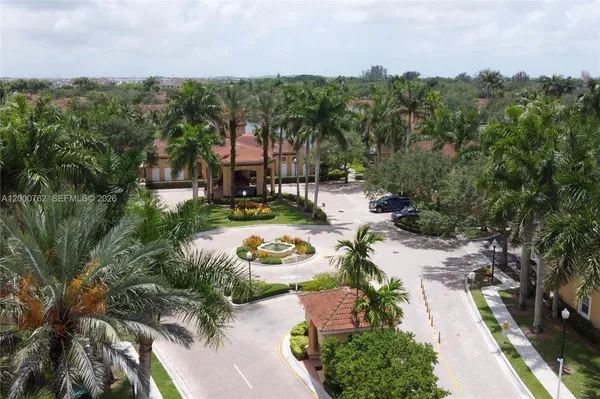 a view of a lake with a yard