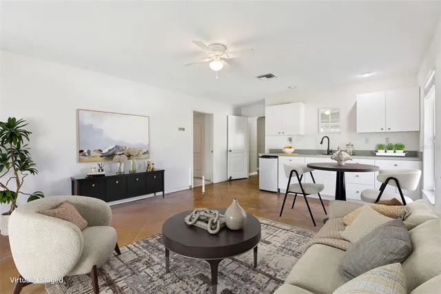 a house view with a backyard space