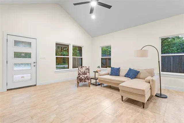 a living room with furniture