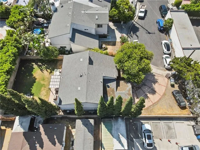 a garden view with a seating space