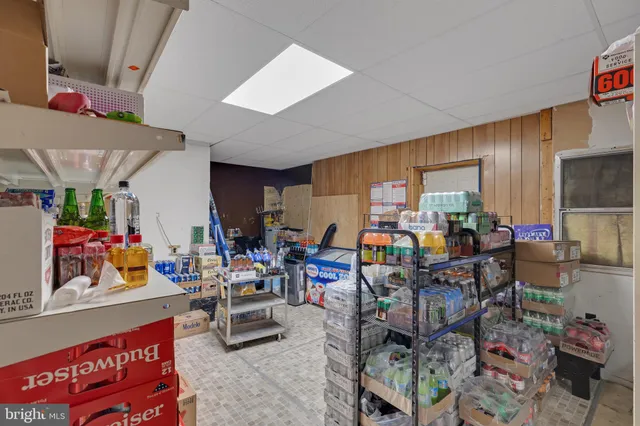 a view of a room with racks