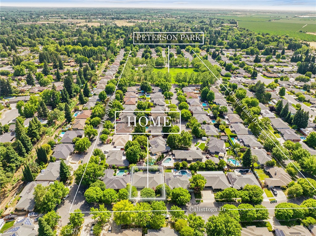 3011 Calistoga Drive Chico, CA 95973 - Photo 5 of 40 an aerial view of residential houses with outdoor space and trees