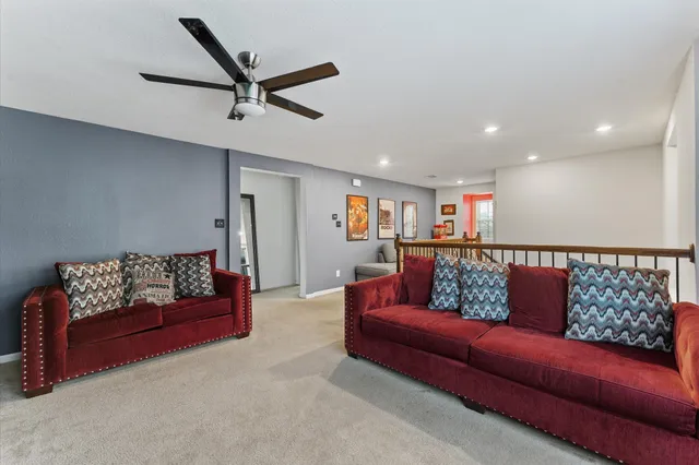 a living room with furniture