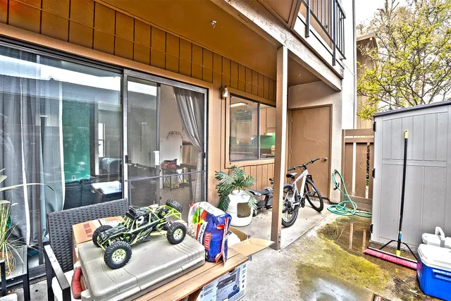 a outdoor living space with furniture