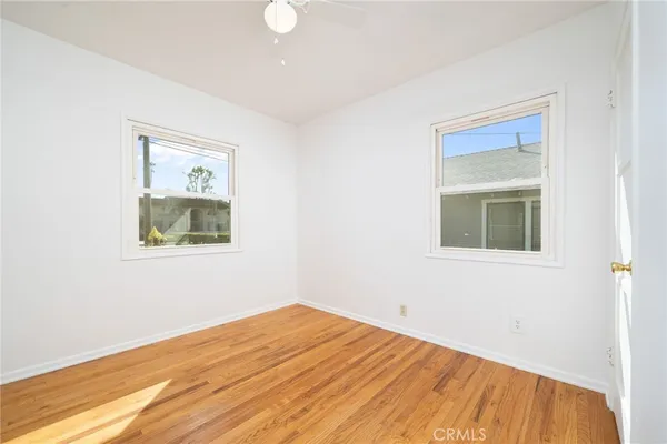 a view of a room that has a window in it