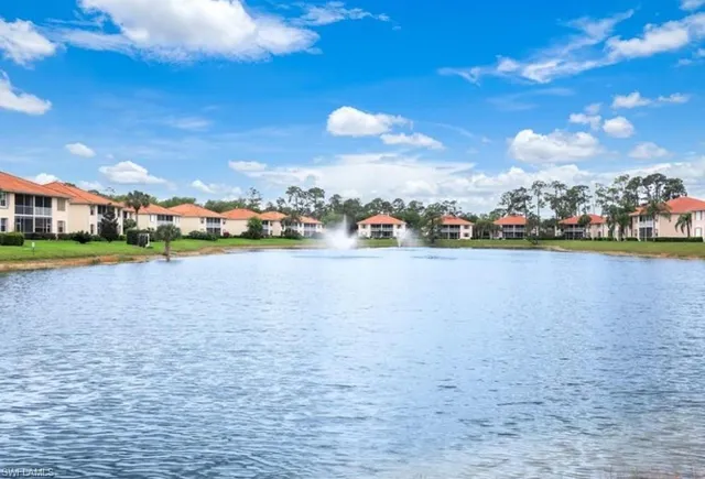 a view of a lake with houses