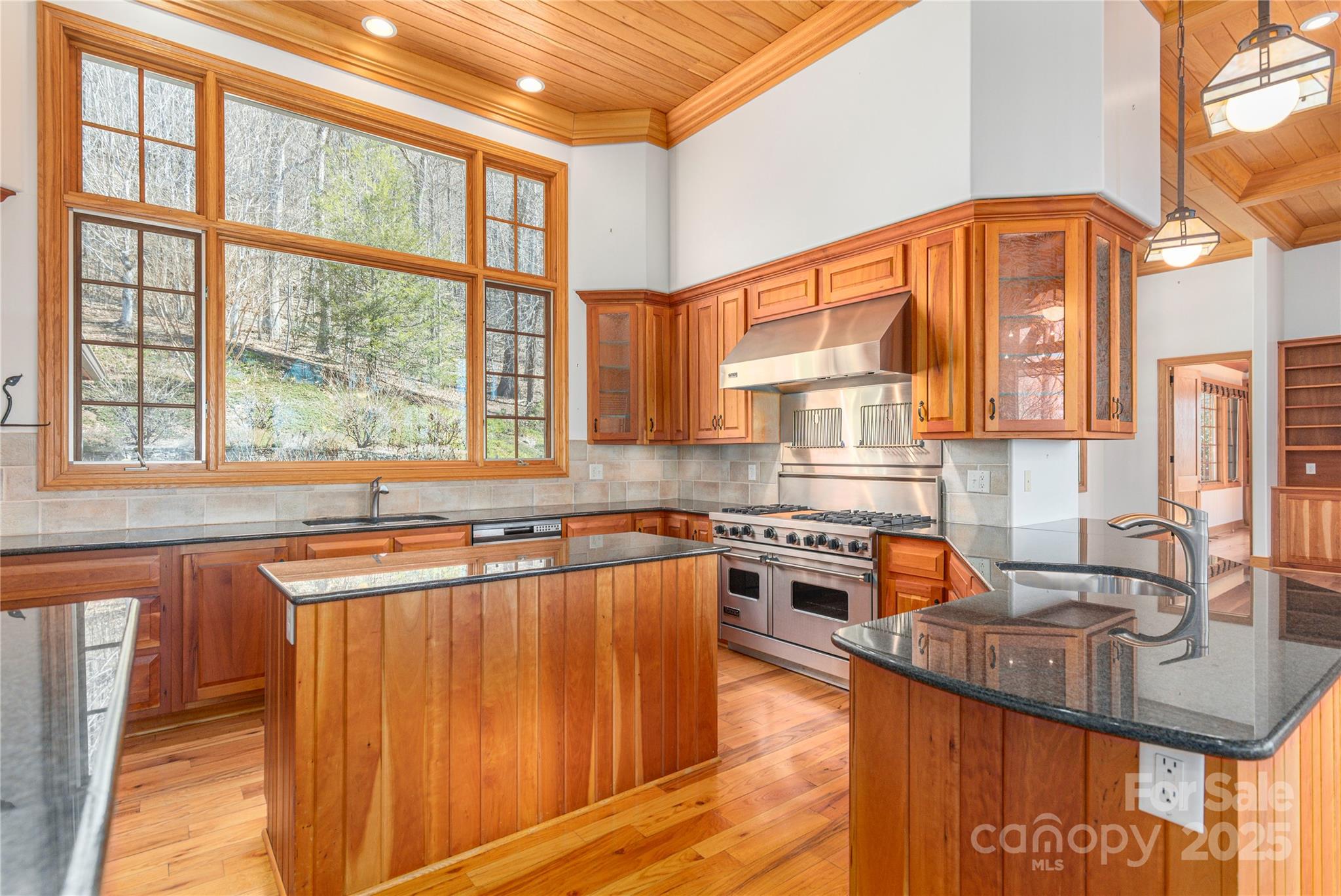 98 Flat Creek Road Fairview, NC 28730 - Photo 13 of 47 a kitchen with stainless steel appliances granite countertop a stove and a sink