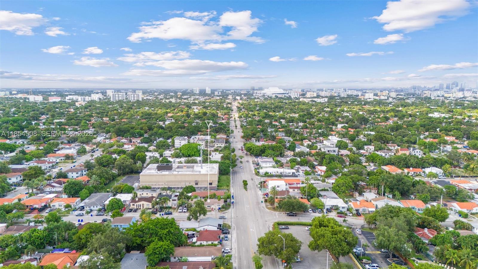 an aerial view of a city