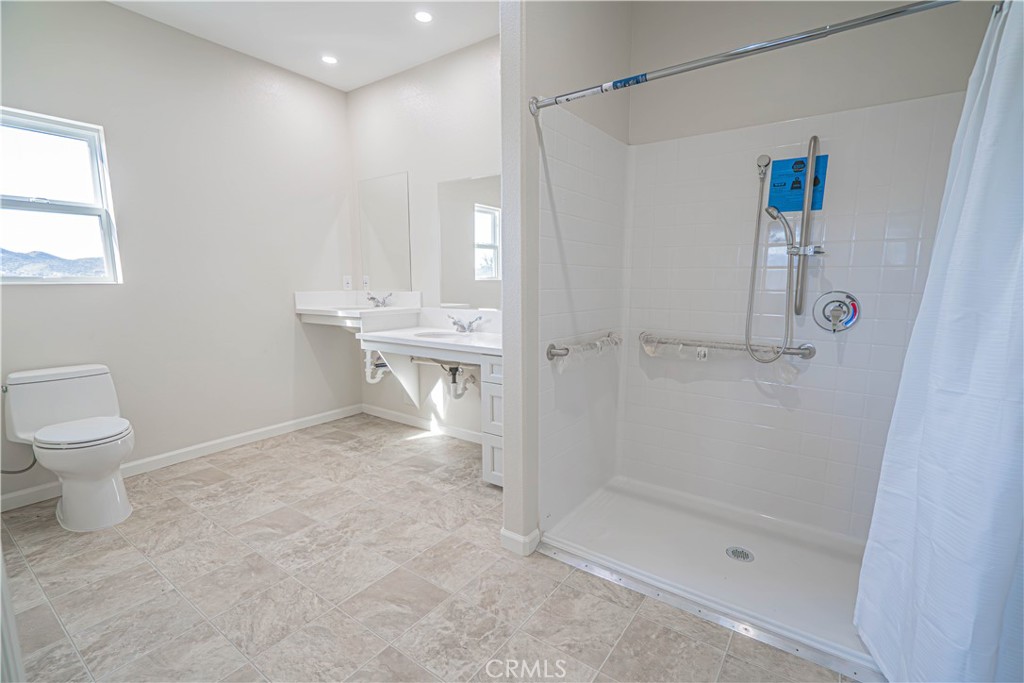 10540 Darling Road Agua Dulce, CA 91390 - Photo 33 of 56 a bathroom with a shower a toilet and a sink