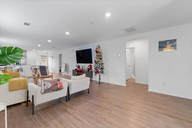 a view of a backyard with a garden