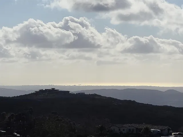 a view of city and mountain