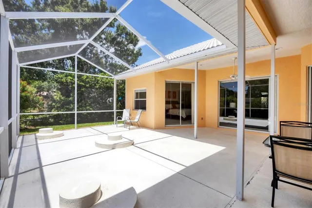 a house with a outdoor seating space