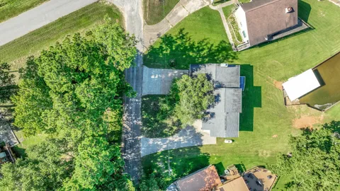 an aerial view of a house