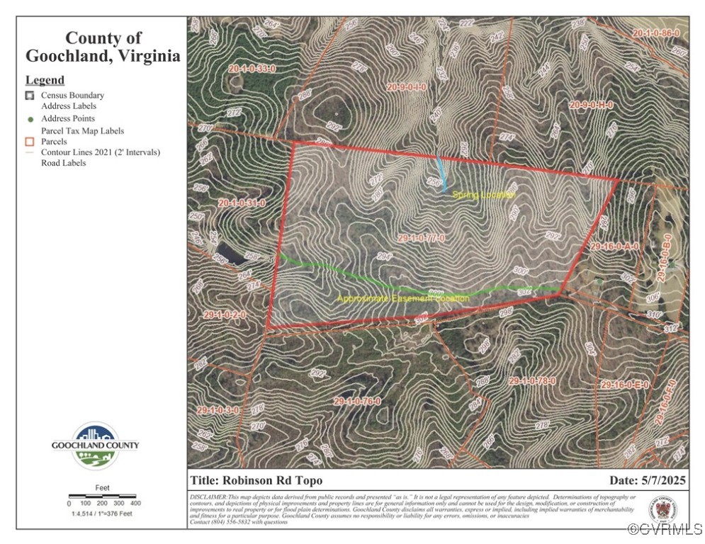 0 Robinson Road Goochland, VA 23063 - Photo 25 of 27 Topography Map