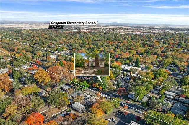 an aerial view of multiple house