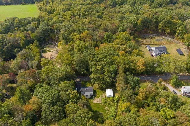 a view of a lake with houses