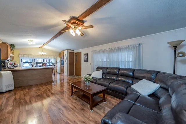 a living room with furniture and a view