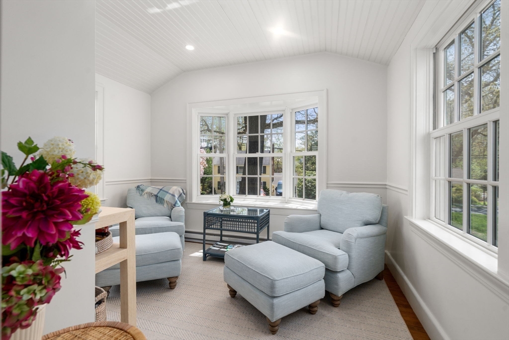 15 Lafayette Circle Wellesley, MA 02482 - Photo 6 of 23 a living room with furniture and a potted plant