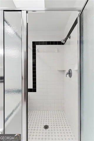 a bathroom with a shower