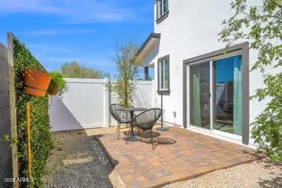 a view of a outdoor space with a patio