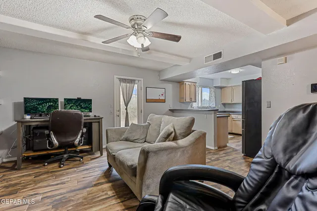 a living room with furniture