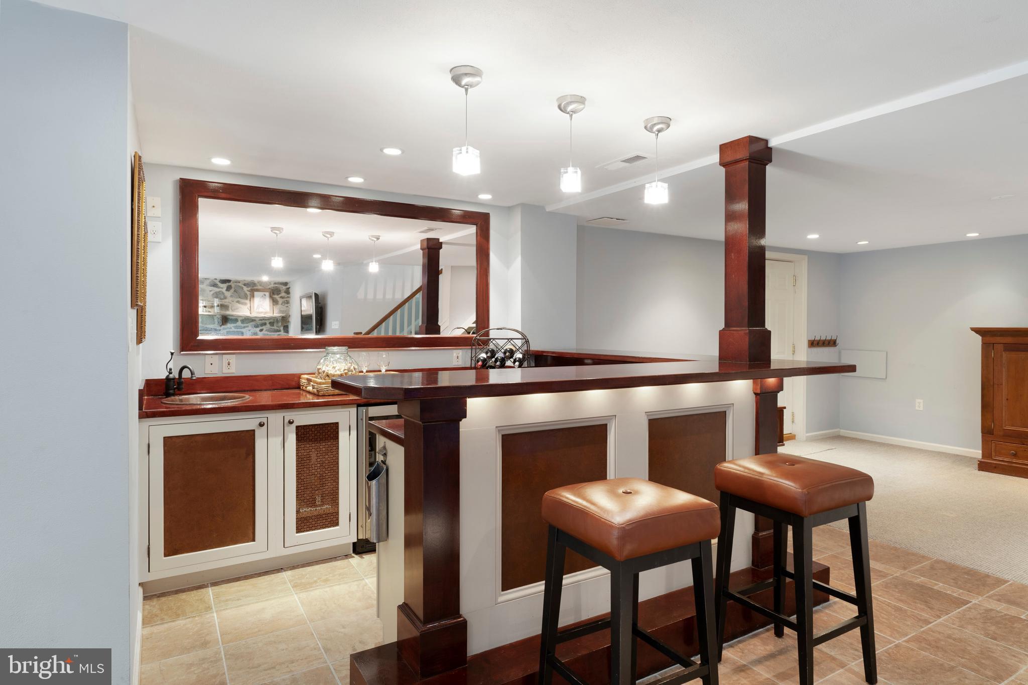 967 Ethan Allen Road Berwyn, PA 19312 - Photo 57 of 59 Basement Built in Wet Bar with Refrigerator