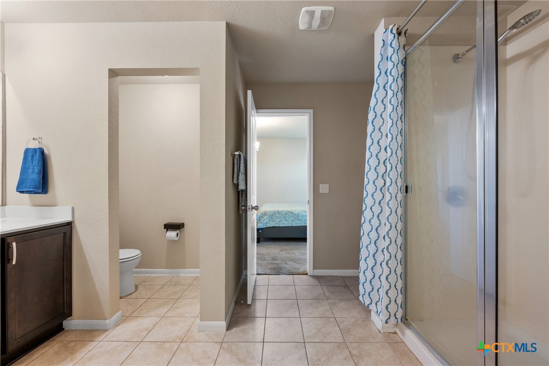 117 Liard River Road Hutto, TX 78634 - Photo 26 of 48 a bathroom with a shower and a toilet