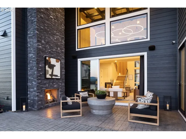 a outdoor space with lots of tables and chairs