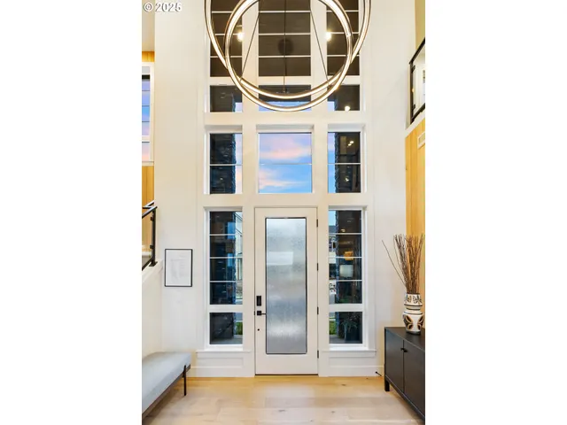 a view of entryway and workspace