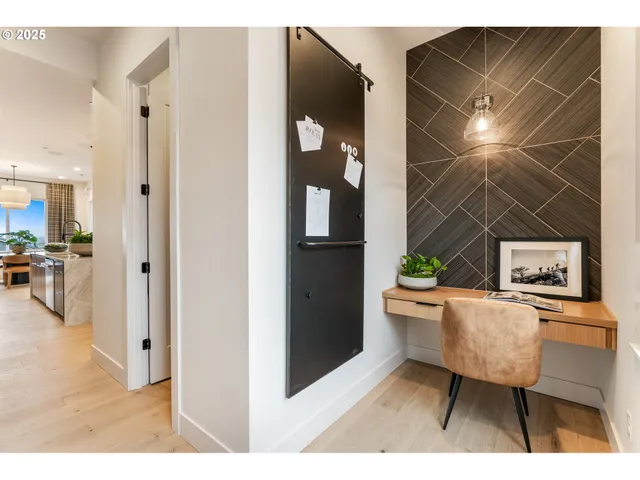 a kitchen with stainless steel appliances lots of counter top space