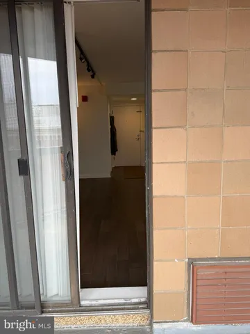 a view of a glass door