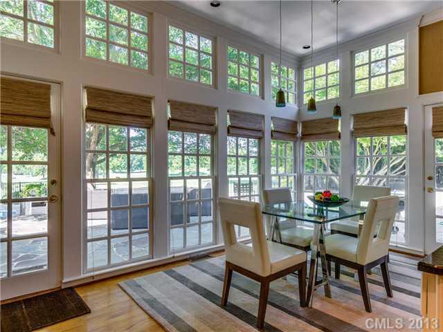 2726 Sharon Road Charlotte, NC 28211 - Photo 13 of 16 a dining room with furniture a chandelier and wooden floor