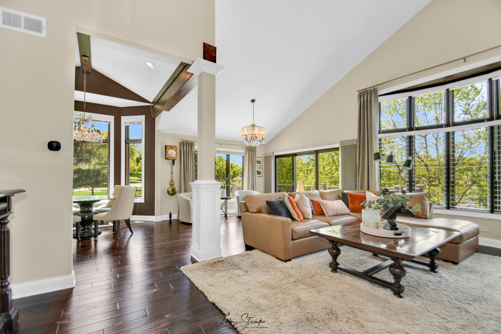 14406 Lake Ridge Road Orland Park, IL 60462 - Photo 17 of 35 a living room with furniture large windows and wooden floor