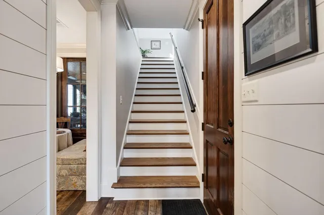 a view of an entryway with staircase