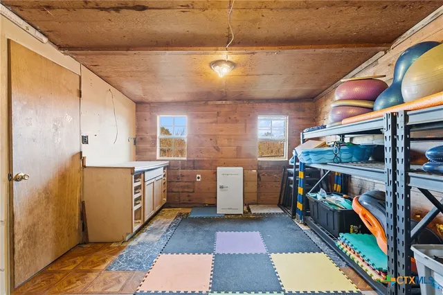 a room with storage and utility