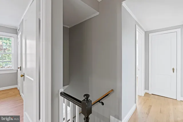 a view of a hallway with entryway