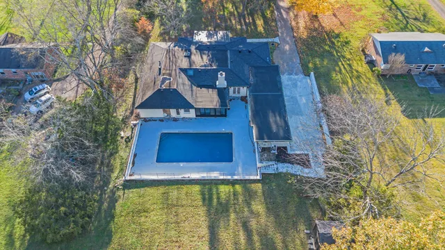 a view of a yard with an outdoor space