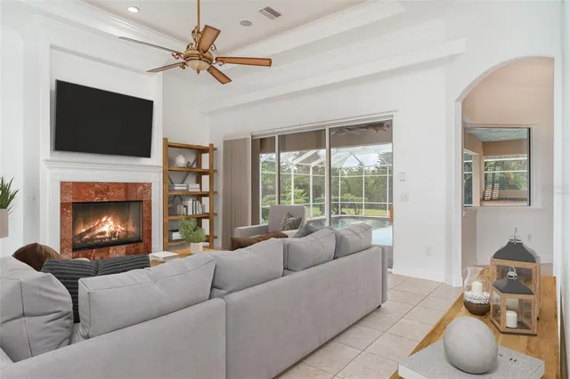 a view of an empty room with a windows