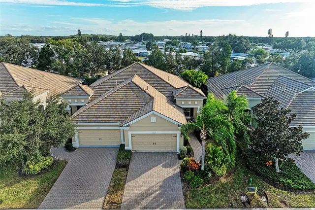 an aerial view of a house