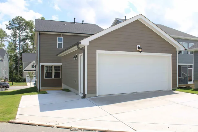 a view of a house with a garage